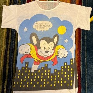 Vintage Mighty MOUSE T Shirt 1986 Viacom Adult M - L Sleep Shirt